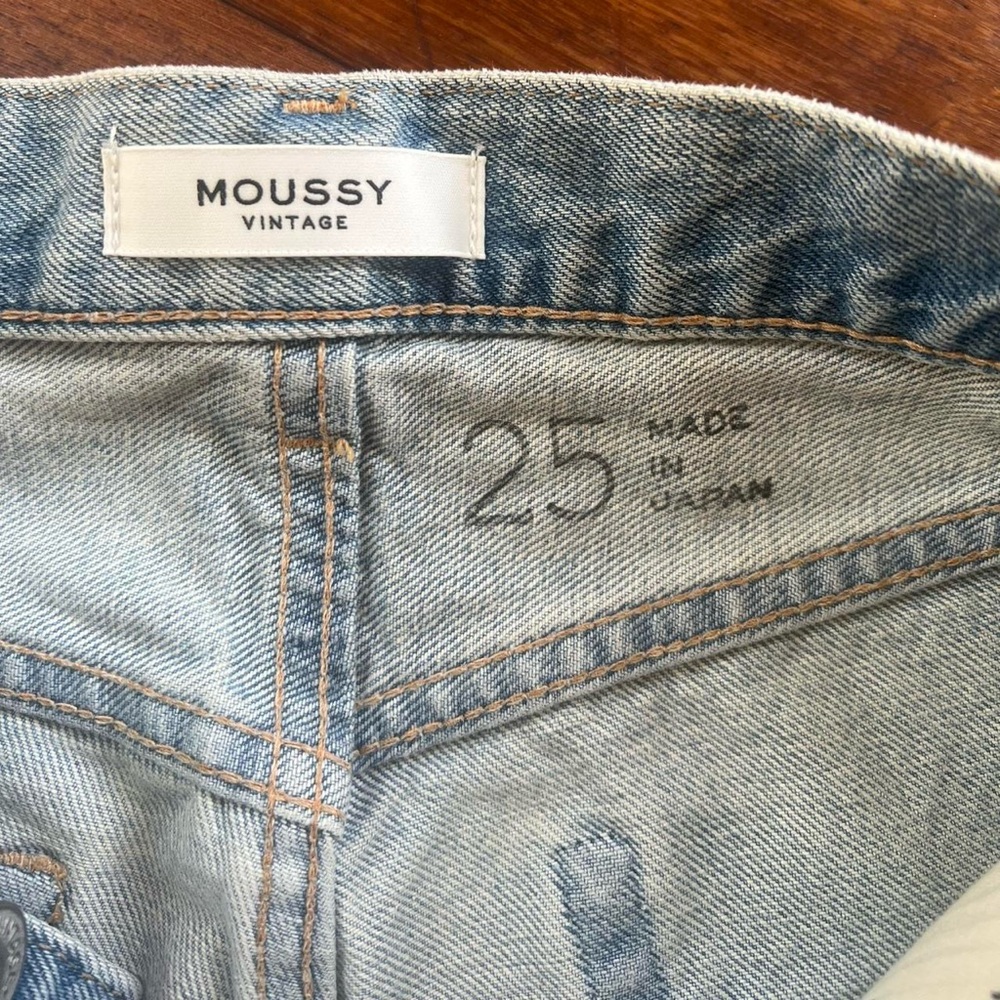 NWOT Moussy MV Mckendree Denim Shorts Women's Light Blue 25 cutoffs japan pocket - Picture 7 of 8